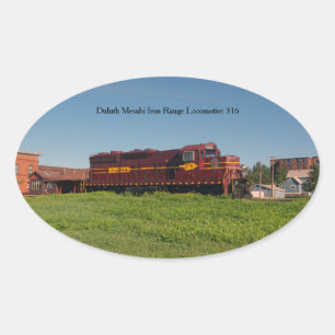 Sticker Ovale Duluth Mesabi Iron Range Locomotive 316