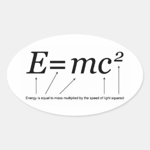 Sticker Ovale E=MC2 Théorie de la relativité d'Einstein