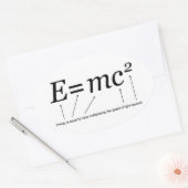 Sticker Ovale E=MC2 Théorie de la relativité d'Einstein (Enveloppe)