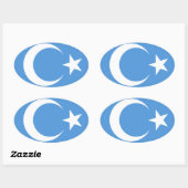 Sticker Ovale East Turkestan (Feuille)