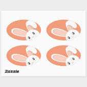 Sticker Ovale Easter Bunny peeping (Feuille)