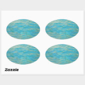 Sticker Ovale Eau Aqua (Feuille)
