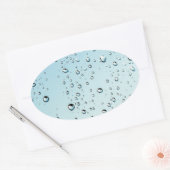 Sticker Ovale Eau avec bulles (Enveloppe)
