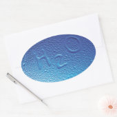 Sticker Ovale Eau, H2O, Bleu (Enveloppe)