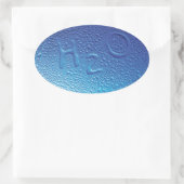 Sticker Ovale Eau, H2O, Bleu (Sac)