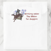 Sticker Ovale eau potable du robinet pour chiens (Sac)