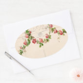 Sticker Ovale Échange rose français (Enveloppe)