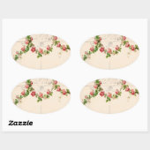 Sticker Ovale Échange rose français (Feuille)