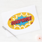 Sticker Ovale Éclatement de la surprise comique (Enveloppe)