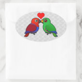 Sticker Ovale Eclectus Parrots en amour (Sac)