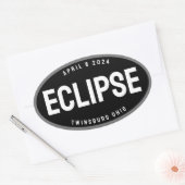 Sticker Ovale Eclipse montre destination dans votre ville modifi (Enveloppe)