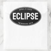Sticker Ovale Eclipse montre destination dans votre ville modifi (Sac)