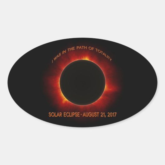 Sticker Ovale Éclipse solaire (Devant)