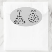 Sticker Ovale Eco contre Ego (Sac)
