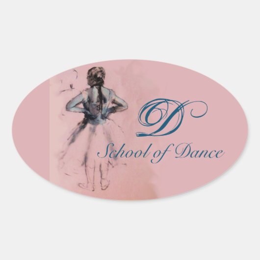STICKER OVALE ÉCOLE DE DANSE / BALLERINA BALLET DANSER MONOGRAM (Devant)