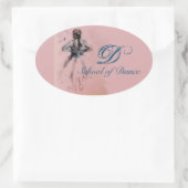 STICKER OVALE ÉCOLE DE DANSE / BALLERINA BALLET DANSER MONOGRAM (Sac)