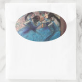 STICKER OVALE ÉCOLE DE DANSE, BALLERINA BALLET DANSEURS EN BLEU (Sac)