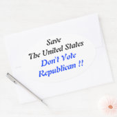 Sticker Ovale Économisez US Oval Blue (Enveloppe)