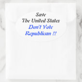 Sticker Ovale Économisez US Oval Blue (Sac)