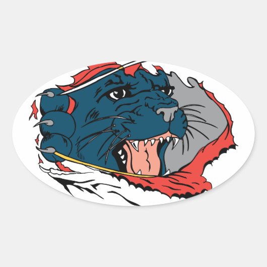 Sticker Ovale Écran de la panthère noire (Devant)