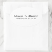 Sticker Ovale Écriture Blanche Professionnelle Élégante Simple (Sac)