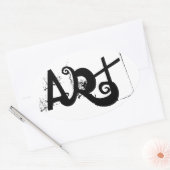 Sticker Ovale écriture de contraste ART amusant | (Enveloppe)