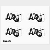 Sticker Ovale écriture de contraste ART amusant | (Feuille)