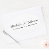 Sticker Ovale Écriture manuscrite classique Blanc tendance créat (Enveloppe)