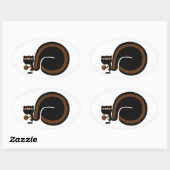 Sticker Ovale Écureuil de Ninja (Feuille)