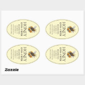 Sticker Ovale Editable Ivory 24 oz Queenline Honey Label (Feuille)