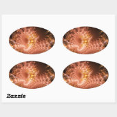 Sticker Ovale Effet d'étirement numérique Fractal Artwork (Feuille)