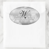 Sticker Ovale Élégant 25e anniversaire de Mariage d'argent (Sac)