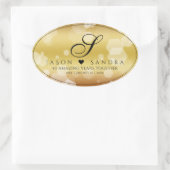 Sticker Ovale Élégant 50e anniversaire de Mariage d'or (Sac)