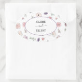 Sticker Ovale Élégant Appartement moderne Botanique Mariage vert (Sac)