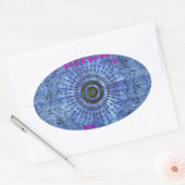 Sticker Ovale Elégant bleu denim motif vectoriel impression art  (Enveloppe)