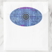 Sticker Ovale Elégant bleu denim motif vectoriel impression art  (Sac)