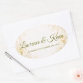 Sticker Ovale Elegant Botanical Wedding (Enveloppe)
