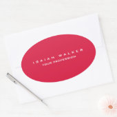 Sticker Ovale Élégant Classy Plain Unique Special Crimson Rouge (Enveloppe)