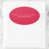 Sticker Ovale Élégant Classy Plain Unique Special Crimson Rouge (Sac)