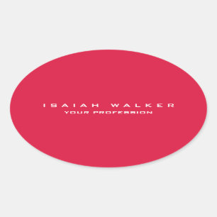 Sticker Ovale Élégant Classy Plain Unique Special Crimson Rouge