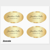 Sticker Ovale Elegant Hand Script Glamorous Template Gold (Feuille)