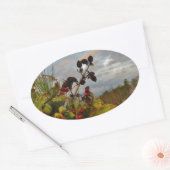 Sticker Ovale Elegant Holly Christmas, (Enveloppe)