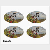 Sticker Ovale Elegant Holly Christmas, (Feuille)