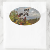 Sticker Ovale Elegant Holly Christmas, (Sac)