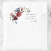 Sticker Ovale Élégant lavis floral mariage (Sac)