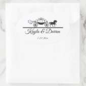 Sticker Ovale Élégant Mariage de cheval et de buggy (Sac)