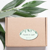 Sticker Ovale Élégant Mariage de feuillage vert