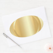 Sticker Ovale Élégant Modèle Faux Gold Glamor Ajouter votre text (Enveloppe)