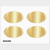 Sticker Ovale Élégant Modèle Faux Gold Glamor Ajouter votre text (Feuille)