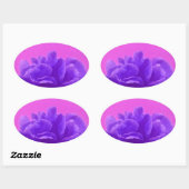 Sticker Ovale Elegant Purple Raspberry Floral (Feuille)